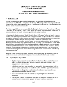 Career Path for Instructors: Appointment Promotion Guidelines