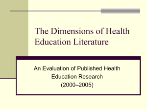 The Dimensions of Health Education Literature