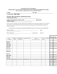 Business Department Advising Form