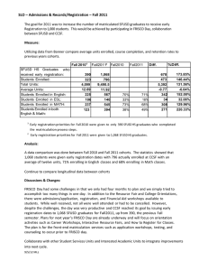 SFUSD Registration Learinng Outcome Summary Fall 2011