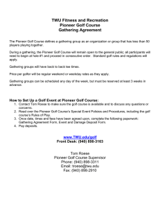 TWU Fitness and Recreation Pioneer Golf Course Gathering Agreement