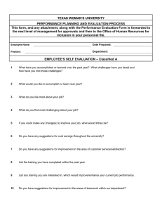 Self Evaluation Form Classified-Group A