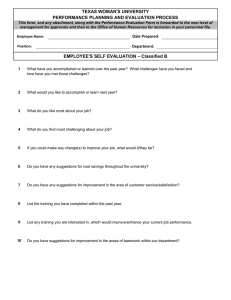 Self Evaluation Form Classified-Group B