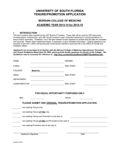Promotion and Tenure Application
