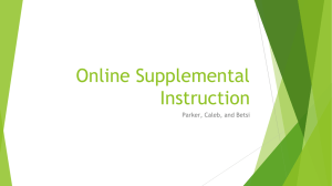 Online Supplemental Instruction Through Blackboard Collaborate