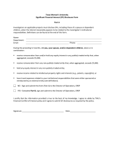 SFI Disclosure Form