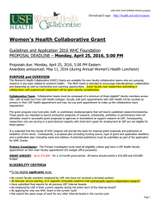 Women’s Health Collaborative Grant Guidelines and Application 2016 WHC Foundation