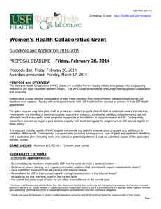 Women’s Health Collaborative Grant Guidelines and Application 2014-2015 Friday, February 28, 2014