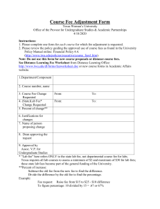 Course Fee Adjustment Form