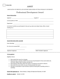 ASSET Professional Development Award