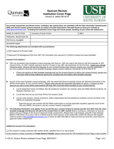 USF Quorum Review Institution Cover Page