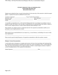 Religious Holy Day Accommodation Form