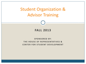 Student Organizations and Advisor Training 2013