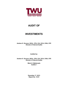 Auditor's Review