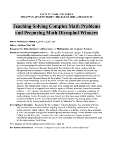 Teaching Solving Complex Math Problems and Preparing Math Olympiad Winners