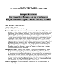Perspectives from the Executive Boardroom or Washroom: Organizational Approaches to Privacy Policies