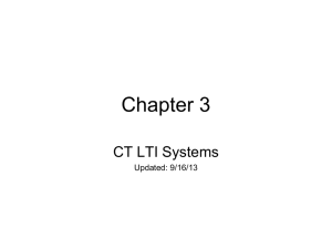Chapter 3 CT LTI Systems Updated: 9/16/13