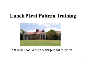 Meal Pattern Training Presentation (6/9/2014)
