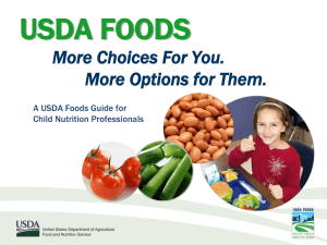 USDA FOODS More Choices For You. More Options for Them.