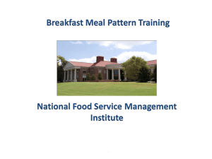 Breakfast Meal Pattern Training Presentation (3/31/2015)