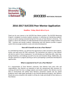 Peer Mentor Application