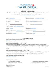 UWG Adverse Event Form