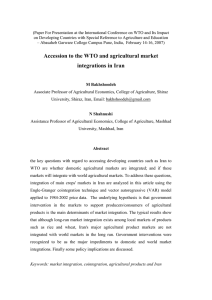 (Paper For Presentation at the International Conference on WTO and... on Developing Countries with Special Reference to Agriculture and Education