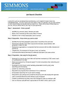 Job Search Checklist