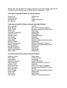 RESOLVED, That the Board of Trustees of Monroe Community College... promotions of the following adjunct faculty effective September 1, 2010: