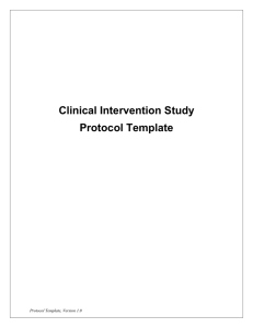 Clinical Intervention Study Protocol Template