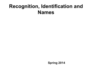 Recognition, Identification, Names