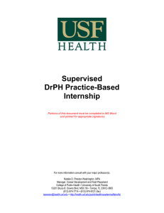 Supervised DrPH Practice-Based Internship