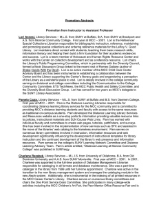 Promotion Abstracts  Promotion from Instructor to Assistant Professor Lori Annesi,