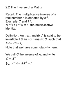 Sec. 2.2 The Inverse of a Matrix.doc