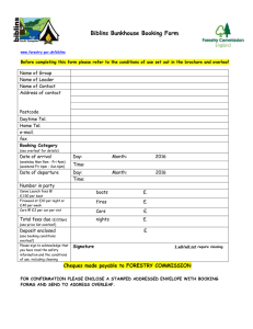 Bunkhouse booking form