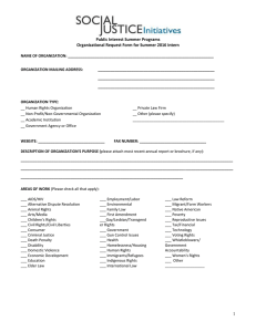 Public Interest Summer Programs Organizational Request Form for Summer 2016 Intern