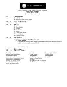 Monroe Community College Student Government Association Senate Meeting Agenda For