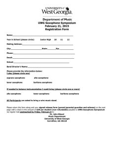 UWG Saxophone Symposium February 21, 2015 Registration Form