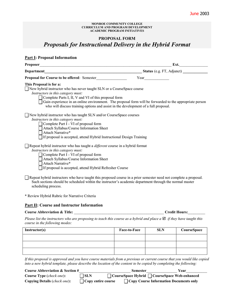 Hybrid Proposal Form.doc With Course Proposal Template