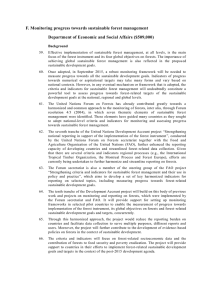 Monitoring progress towards sustainable forest management