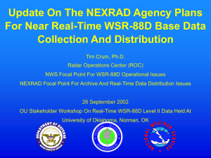 Tim Crum: Update on NEXRAD Agency Plans for Near Real-Time WSR-88D Base Data Collection and Distribution
