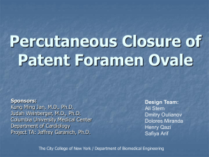 Percutaneous Closure of Patent Foramen Ovale