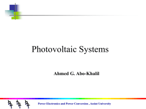 Photovoltaic Systems Ahmed G. Abo-Khalil
