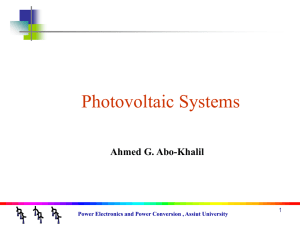 Photovoltaic Systems Ahmed G. Abo-Khalil 1
