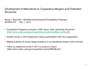 Development of Alternatives to Cooperative Mergers and Federated Structures
