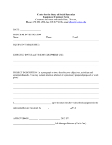 Center for the Study of Social Dynamics Equipment Checkout Form mail