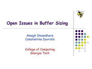 Open Issues in Buffer Sizing Amogh Dhamdhere Constantine Dovrolis College of Computing