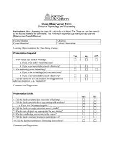 Class Observation Form