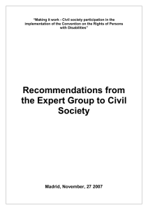 Recomendaciones del Grupo de Expertos a la Sociedad Civil