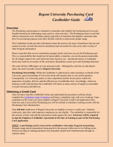 Purchasing Card Cardholder Guide